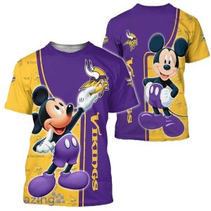 Minnesota Vikings Mickey Mouse Disney AOP T Shirt