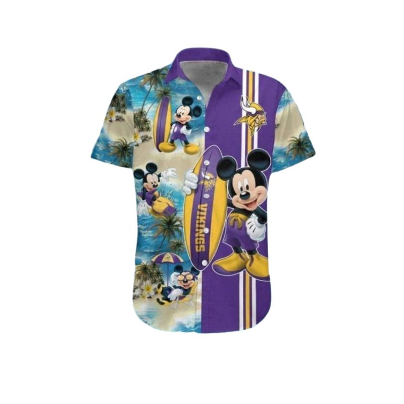 Minnesota Vikings Mickey Mouse Surfing Style Hawaiian Shirt 1