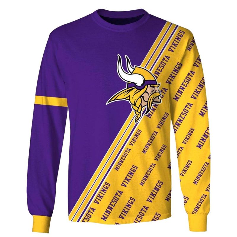 Minnesota Vikings Multi Logo Blue And Yellow Aop Sweatshirt 1