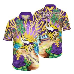 Minnesota Vikings Oceanfront Celebration Hawaiian Shirt