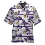 Minnesota Vikings Palm Sunset Stripes Casual Hawaiian Shirt