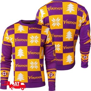 Minnesota Vikings Patches NFL Ugly Christmas Sweater For Men And Women