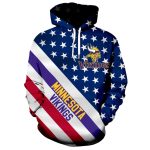 Minnesota Vikings Patriotic Stars And Stripes AOP Hoodie