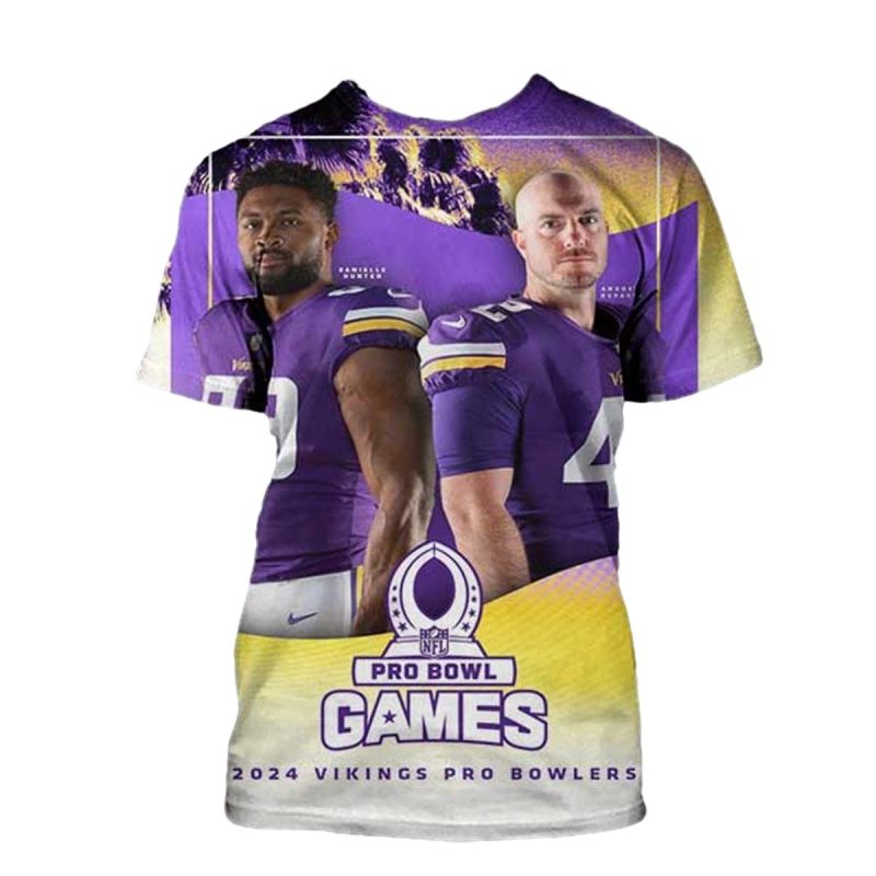 Minnesota Vikings Players Selected For Nfc 2024 Pro Bowl Roster Aop T Shirt 1
