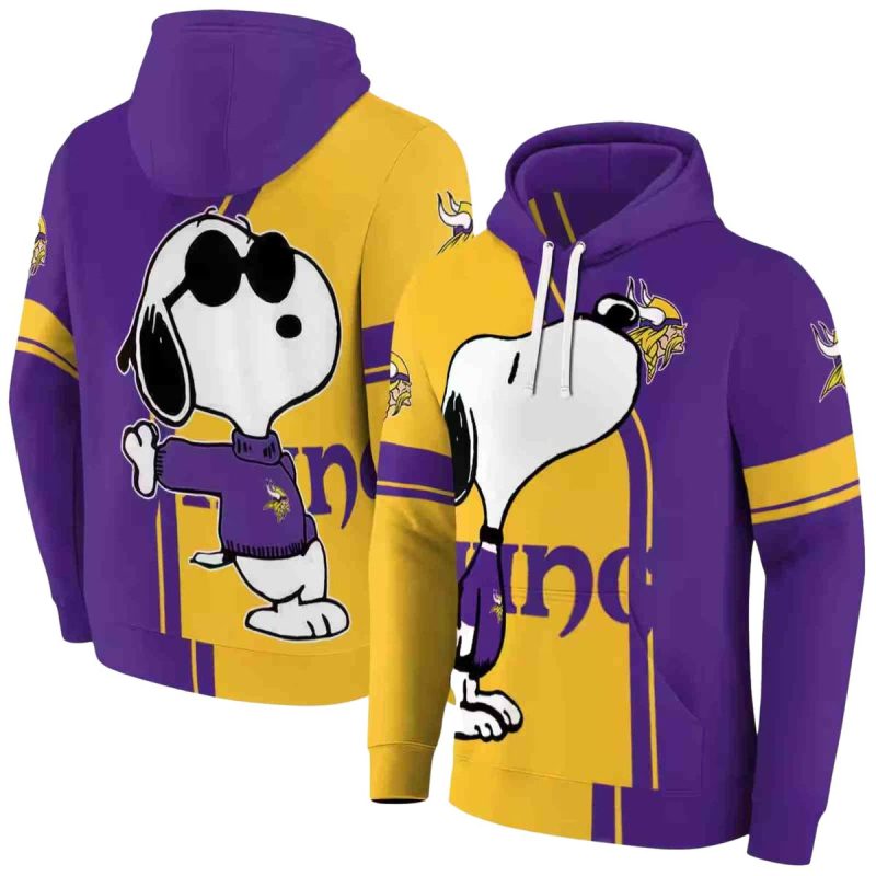 Minnesota Vikings Playful Snoopy Purple Aop Hoodie 1