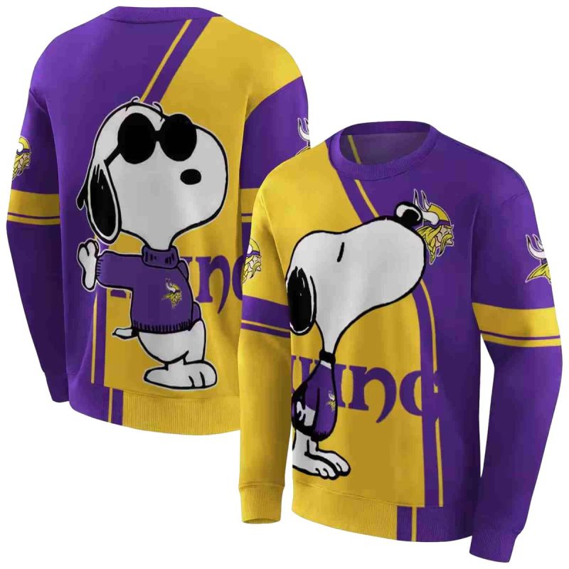 Minnesota Vikings Playful Snoopy Purple Aop Sweatshirt 1
