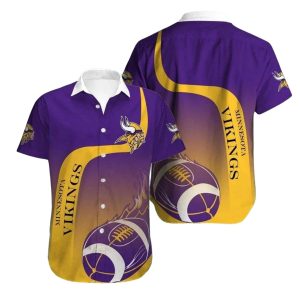 Minnesota Vikings Purple And Gold Football Hawaiian Shirt