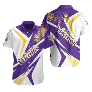 Minnesota Vikings Purple And White Blitz Hawaiian Shirt