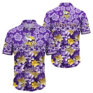 Minnesota Vikings Purple Bloom Playbook Hawaiian Shirt