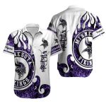 Minnesota Vikings Purple Flame Hawaiian Shirt