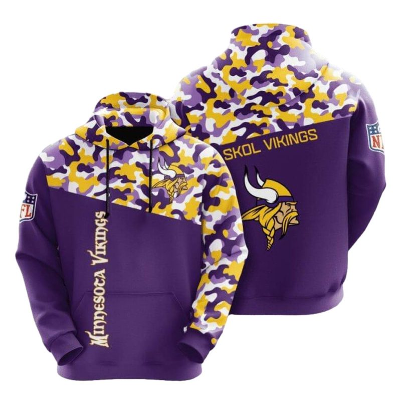 Minnesota Vikings Purple Gold Camo Aop Hoodie 1