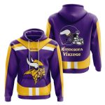 Minnesota Vikings Purple Gold Logo And Helmet AOP Hoodie