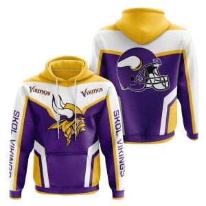 Minnesota Vikings Purple Gold White AOP Hoodie