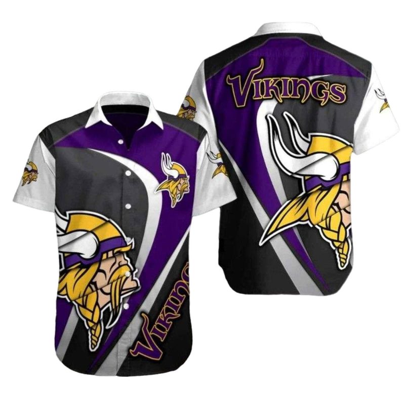 Minnesota Vikings Purple Pride Stripes Hawaiian Shirt 1