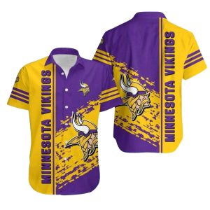 Minnesota Vikings Purple and Gold Splash Hawaiian Shirt