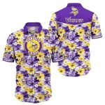 Minnesota Vikings Purple and Yellow Floral Bloom Hawaiian Shirt