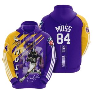 Minnesota Vikings Randy Moss 84 Signature AOP Hoodie