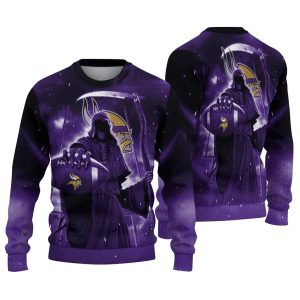 Minnesota Vikings Reaper Scythe Purple AOP Sweatshirt