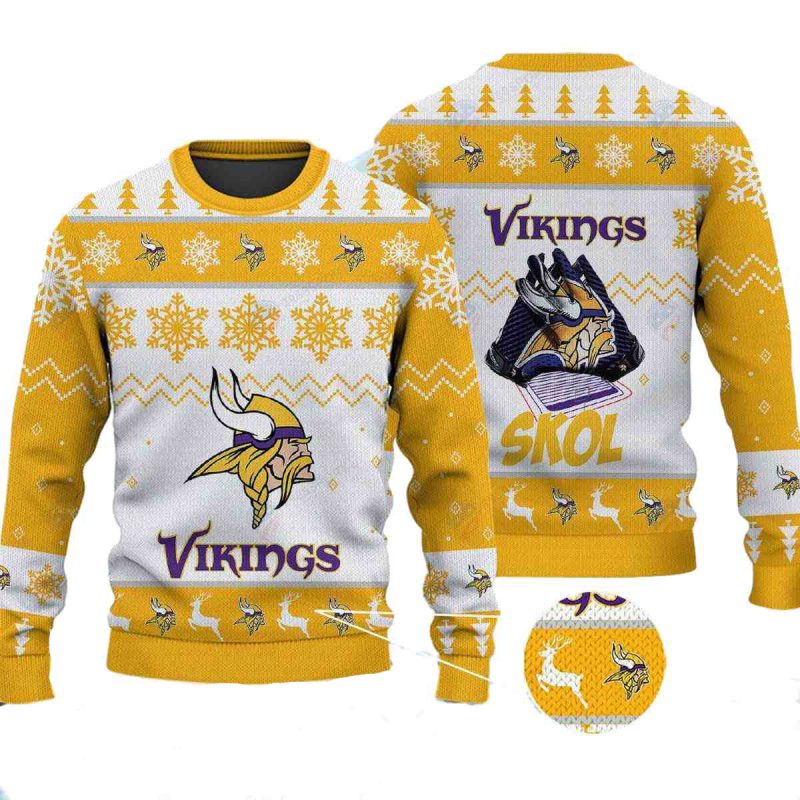 Minnesota Vikings Skol Christmas Yellow Ugly Sweater 1