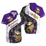 Minnesota Vikings Skol Viking Floral Hawaiian Shirt