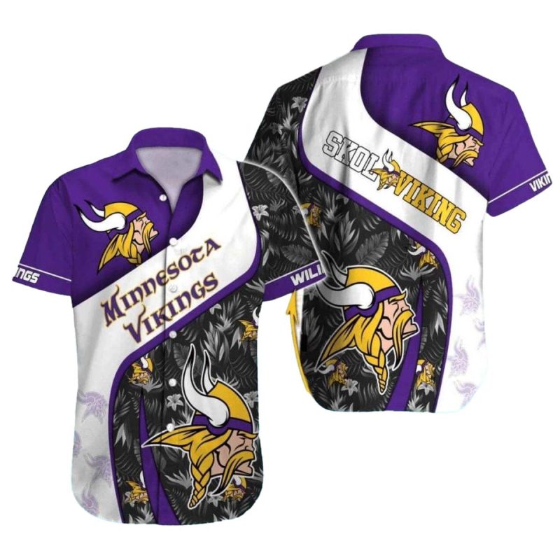Minnesota Vikings Skol Viking Floral Hawaiian Shirt 1