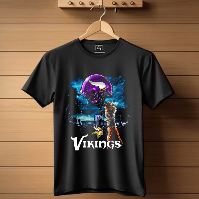 Minnesota Vikings Sky Helmet Nfl T Shirt T Shirt 1