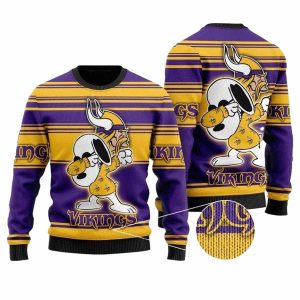 Minnesota Vikings Snoopy Dabbing Ugly Sweater