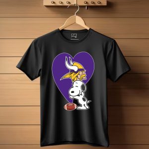 Minnesota Vikings Snoopy Football Heart Hug T Shirt