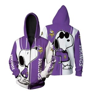 Minnesota Vikings Snoopy Kiss Logo Lover AOP Hoodie