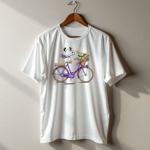 Minnesota Vikings Snoopy Woodstock Bicycle Adventure T Shirt