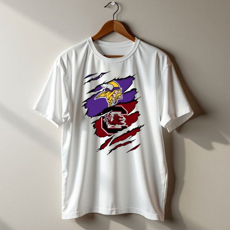 Minnesota-Vikings-South-Carolina-Gamecocks-Claw-T-Shirt-1_T-Shirt-1 Minnesota Vikings South Carolina Gamecocks Claw T Shirt 1 T Shirt 1