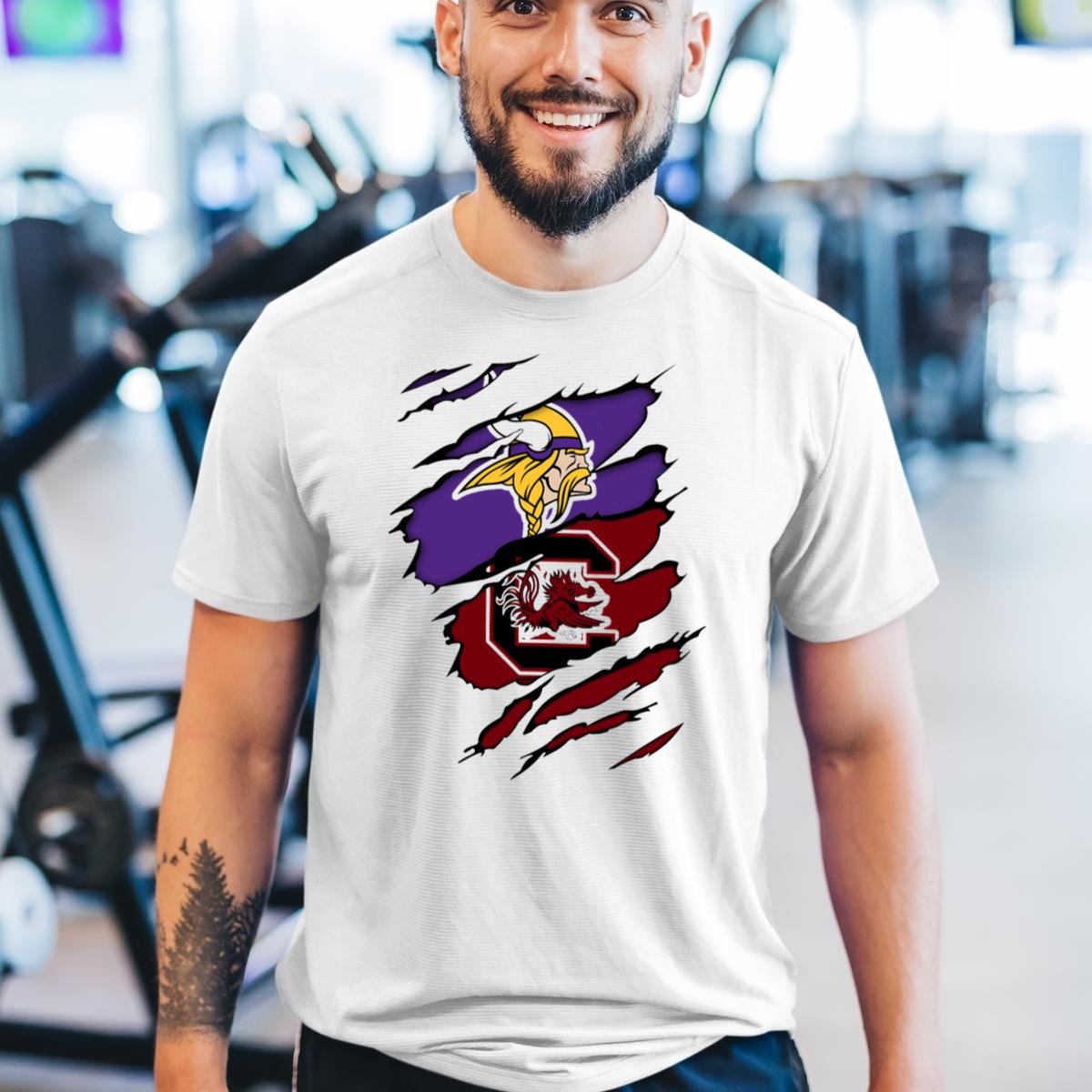 Minnesota-Vikings-South-Carolina-Gamecocks-Claw-T-Shirt-1_t-shirt-3_4