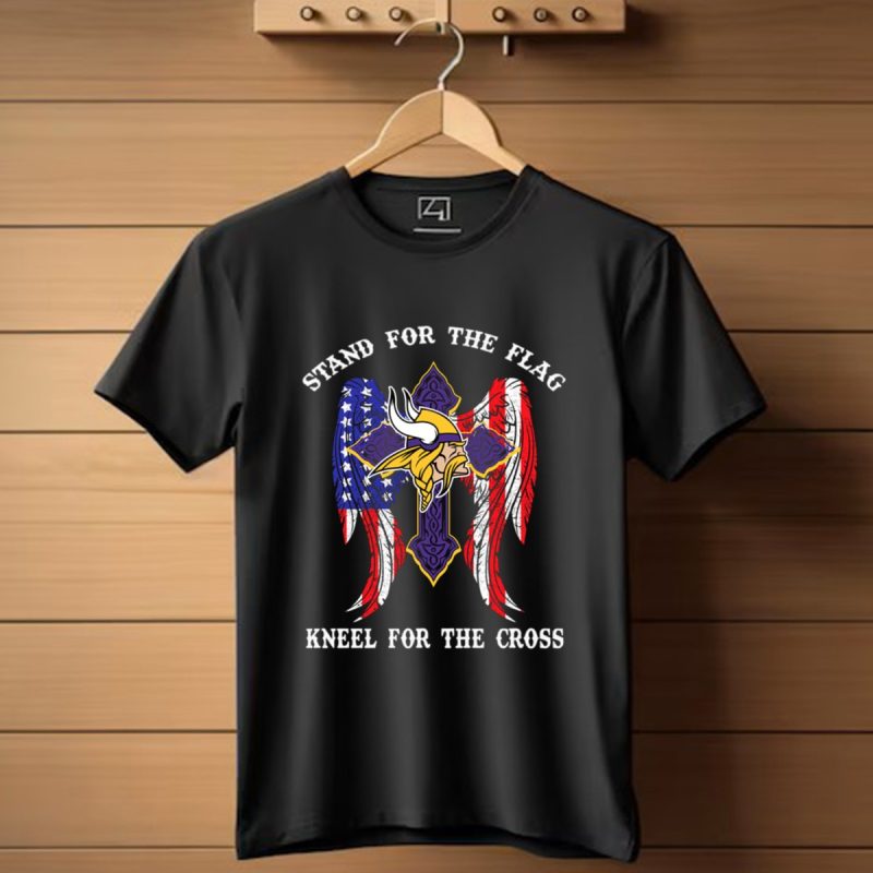 Minnesota Vikings Stand For The Flag Kneel For The Cross T Shirt T Shirt 1