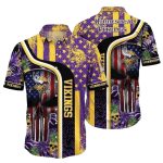 Minnesota Vikings Starry Night And Skull Tropical Hawaiian Shirt