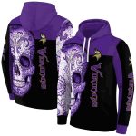 Minnesota-Vikings-Sugar-Skull-Purple-Black-AOP-Hoodie-1