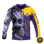 Minnesota Vikings Tribal Skull AOP Hoodie