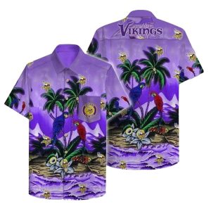 Minnesota Vikings Tropical Parrot Hawaiian Shirt
