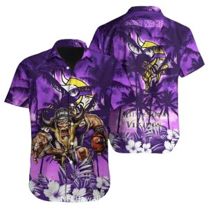 Minnesota Vikings Tropical Warrior Hawaiian Shirt