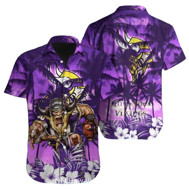 Minnesota Vikings Tropical Warrior Hawaiian Shirt 1