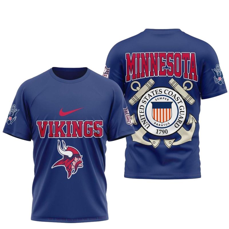 Minnesota Vikings United States Coast Guard Aop T Shirt 1
