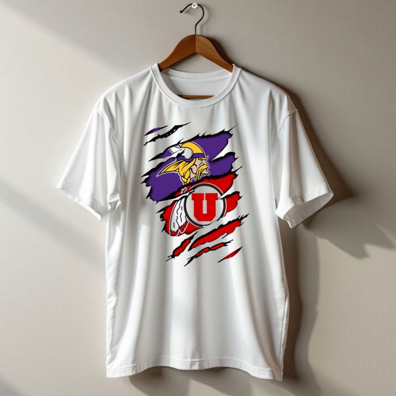 Minnesota-Vikings-Utah-Utes-Crossover-Emblem-T-Shirt-1_T-Shirt-1 Minnesota Vikings Utah Utes Crossover Emblem T Shirt 1 T Shirt 1