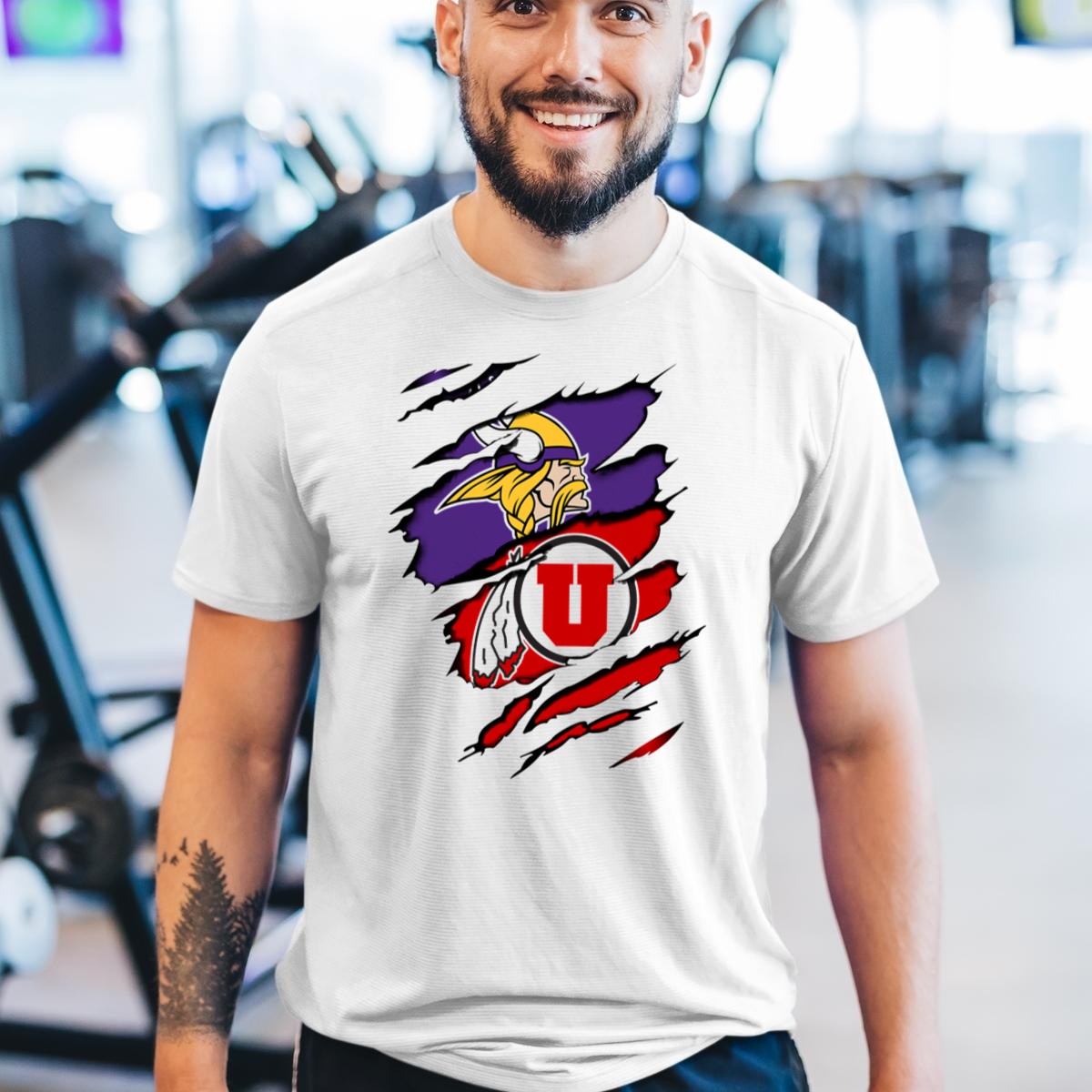 Minnesota-Vikings-Utah-Utes-Crossover-Emblem-T-Shirt-1_t-shirt-3_4