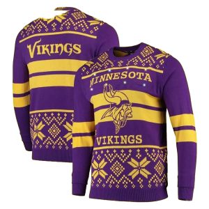 Minnesota Vikings Vintage Stripe Light Ugly Sweater