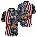 Minnesota Vikings Warrior Spirit US Flag Hawaiian Shirt
