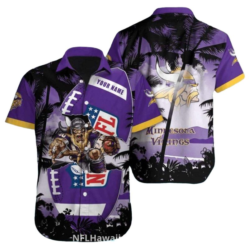 Minnesota Vikings Warrior And Shield Hawaiian Shirt 1