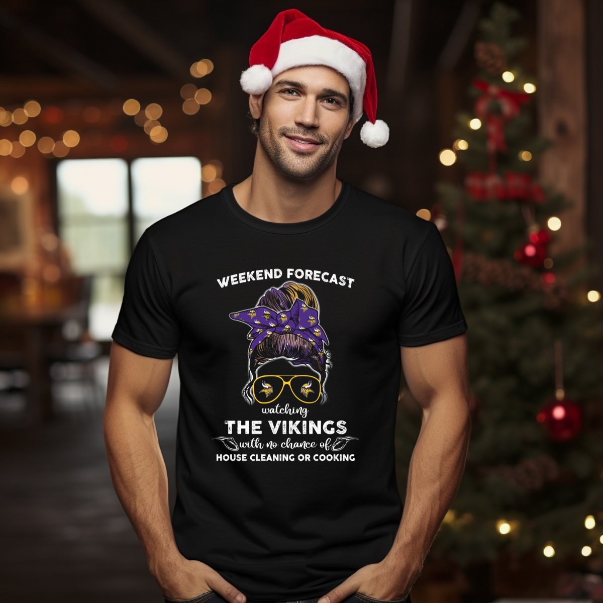 Minnesota-Vikings-Watching-The-Vikings-Weekend-Forecast-No-Chance-Of-House-Cleaning-Or-Cooking-T-Shirt-1_t-shirt-1_2