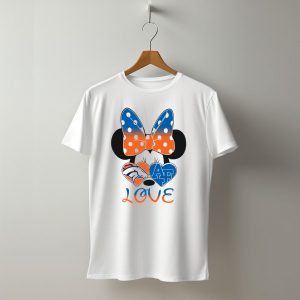 Minnie Mouse Bow Love Denver Broncos Air Force Falcons Hearts T-Shirt
