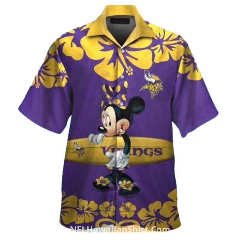 Minnie Mouse Floral Minnesota Vikings Hawaiian Shirt 1