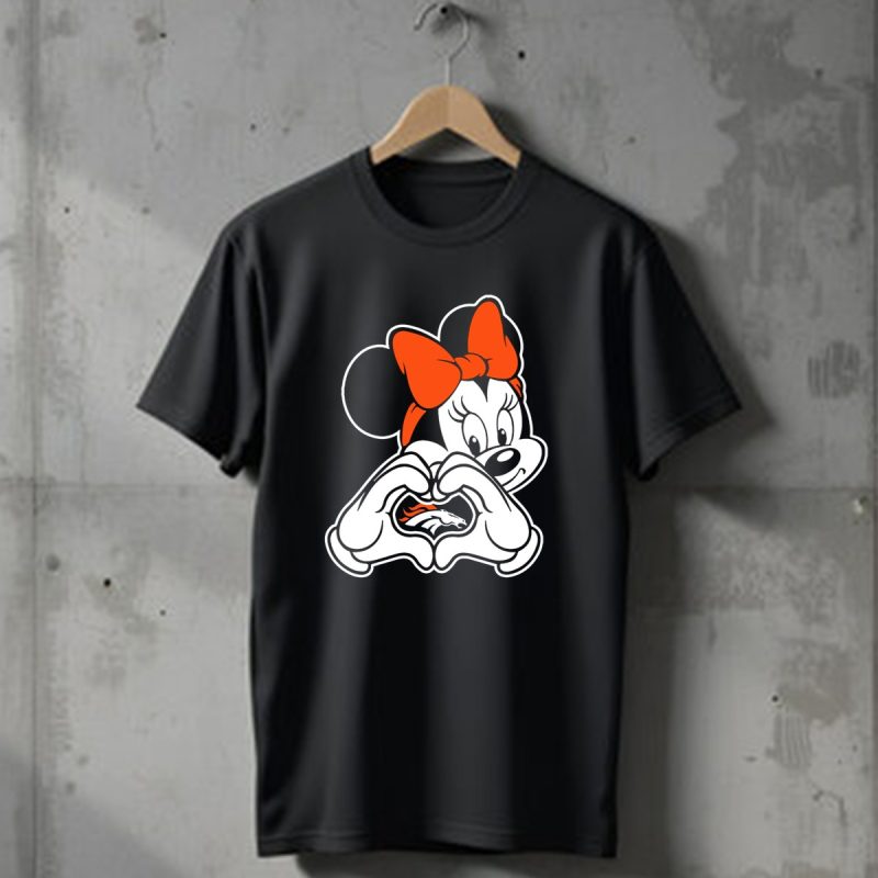 Minnie Mouse Heart Hands Denver Broncos T Shirt 1 T Shirt 1