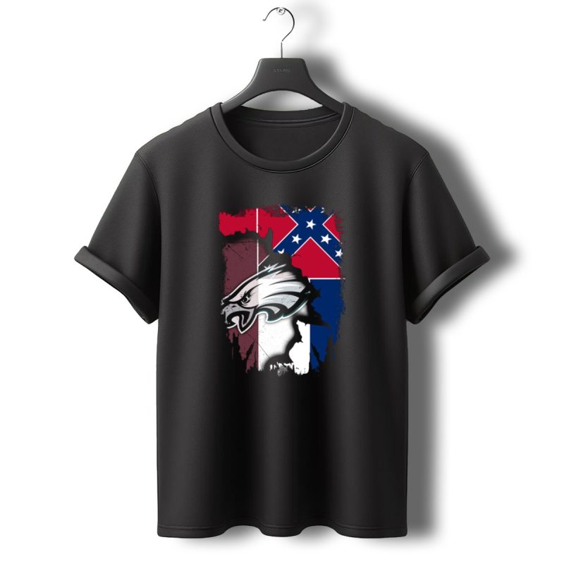 Mississippi Eagles With Confederate Flag Background T Shirt T Shirt 0 1